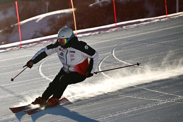(260224) -- URUMQI, Feb. 24, 2026 (Xinhua) -- Yeersen Shenwohen skis at a ski resort in Xinyuan County of Ili Kazak Autonomous Prefecture, northwest China's Xinjiang Uygur Autonomous Region, Jan. 7, 2026. TO GO WITH "Xinjiang Story: Retired athlete ignites youth ski dreams, fuels winter economy in China's Xinjiang" (Xinhua/Xin Yuewei)