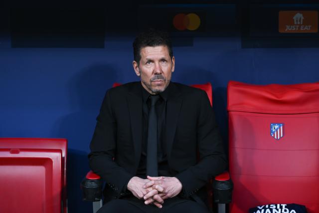 (260225) -- MADRID, Feb. 25, 2026 (Xinhua) -- Head coach Diego Simeone of Atletico de Madrid reacts before the UEFA Champions League knockout play-off second leg match between Atletico de Madrid and Club Brugge in Madrid, Spain, on Feb. 24, 2026. (Photo by Gustavo Valiente/Xinhua)