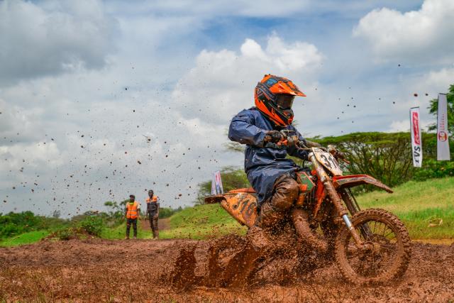(260301) -- NAIROBI, March 1, 2026 (Xinhua) -- A motorcyclist participates in a motocross race in Nairobi, Kenya on Feb. 28, 2026. (Xinhua/Yang Guang)