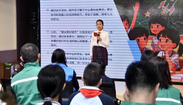 (260302) -- BEIJING, March 2, 2026 (Xinhua) -- A student gives a speech during the opening ceremony of a new semester at a primary school in Dongcheng District of Beijing, March 2, 2026.
  A new semester kicked off for primary and secondary schools in many parts of China on Monday. (Xinhua/Li Xin)