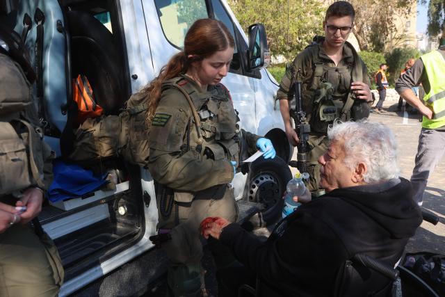 (260302) -- BE'ER SHEVA, March 2, 2026 (Xinhua) -- An injured person receives medical treatment at the site of a missile strike in Be'er Sheva, Israel, on March 2, 2026. A missile from Iran struck a residential area in the southern Israeli city of Be'er Sheva on Monday, injuring at least 15 people, according to Israeli authorities. (Photo by Gil Cohen Magen/Xinhua)