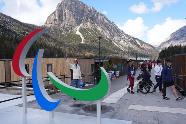 (260303) -- CORTINA D'AMPEZZO, March 3, 2026 (Xinhua) -- Photo taken on March 3, 2026 shows a general view at the Paralympic Village of the Milan-Cortina 2026 Paralympic Winter Games in Cortina d'Ampezzo, Italy. (Xinhua/Cai Yang)