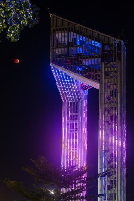 (260303) -- PALANGKARAYA, March 3, 2026 (Xinhua) -- The moon is seen during the lunar eclipse over the sky of Palangkaraya, Central Kalimantan, Indonesia, March 3, 2026. (Photo by Deny Krisbiantoro/Xinhua)