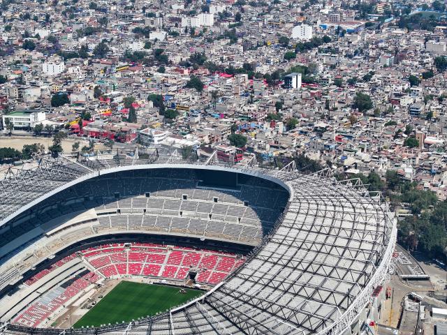 (260304) -- MEXICO CITY, March 4, 2026 (Xinhua) -- This drone photo shows the Azteca Stadium in Mexico City, Mexico, March 3, 2026. The expanded 48-team World Cup, to be co-hosted by the United States, Canada, and Mexico, will run from June 11 to July 19, 2026. Mexico City's iconic Azteca Stadium, which staged the 1970 and 1986 World Cup finals, will host the opener and four other matches in the next edition of football's showpiece tournament. (Xinhua/Li Muzi)