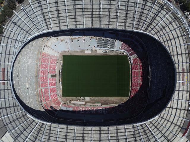 (260304) -- MEXICO CITY, March 4, 2026 (Xinhua) -- This drone photo shows the Azteca Stadium in Mexico City, Mexico, March 3, 2026. The expanded 48-team World Cup, to be co-hosted by the United States, Canada, and Mexico, will run from June 11 to July 19, 2026. Mexico City's iconic Azteca Stadium, which staged the 1970 and 1986 World Cup finals, will host the opener and four other matches in the next edition of football's showpiece tournament. (Photo by Francisco Canedo/Xinhua)