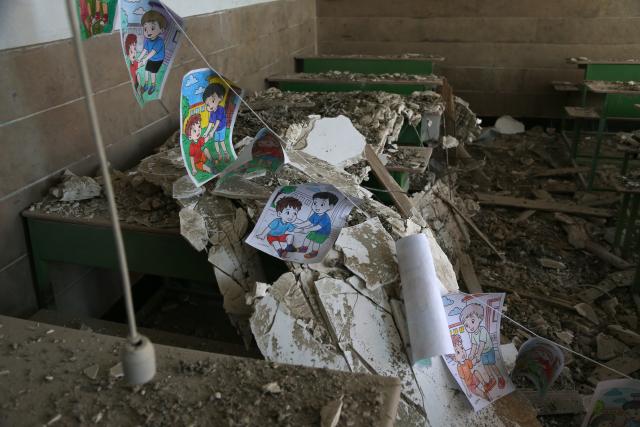(260304) -- TEHRAN, March 4, 2026 (Xinhua) -- This photo taken on March 3, 2026 shows the debris inside a classroom of Shahid Mahallati School in Tehran, Iran.
  The school was damaged in the ongoing joint military campaign by the United States and Israel. (Xinhua/Shadati)