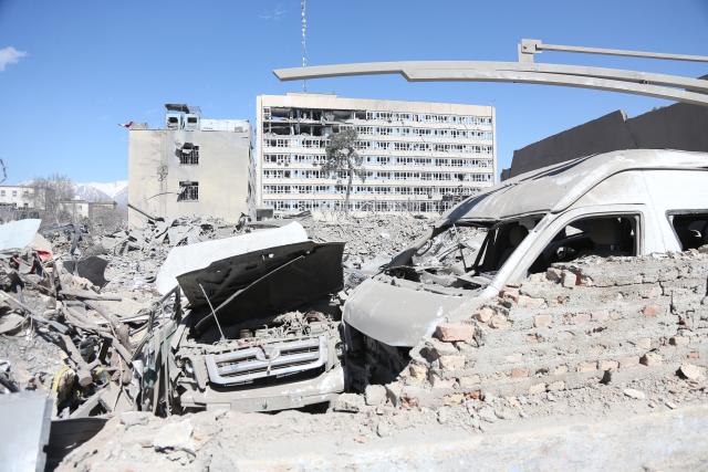 (260304) -- TEHRAN, March 4, 2026 (Xinhua) -- This photo taken on March 3, 2026 shows damaged buildings and debris after airstrikes by the United States and Israel in Tehran, Iran. (Xinhua/Shadati)