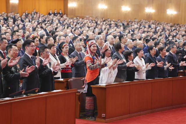 (260304) -- BEIJING, March 4, 2026 (Xinhua) -- The opening meeting of the fourth session of the 14th Chinese People's Political Consultative Conference (CPPCC) National Committee is held at the Great Hall of the People in Beijing, capital of China, March 4, 2026. (Xinhua/Liu Weibing)