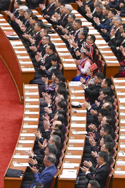 (260304) -- BEIJING, March 4, 2026 (Xinhua) -- The opening meeting of the fourth session of the 14th Chinese People's Political Consultative Conference (CPPCC) National Committee is held at the Great Hall of the People in Beijing, capital of China, March 4, 2026. (Xinhua/Li He)