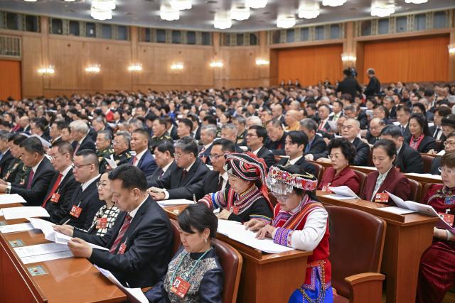 (260304) -- BEIJING, March 4, 2026 (Xinhua) -- The opening meeting of the fourth session of the 14th Chinese People's Political Consultative Conference (CPPCC) National Committee is held at the Great Hall of the People in Beijing, capital of China, March 4, 2026. (Xinhua/Chen Yichen)
