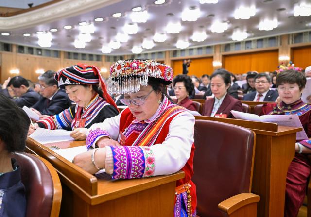 (260304) -- BEIJING, March 4, 2026 (Xinhua) -- The opening meeting of the fourth session of the 14th Chinese People's Political Consultative Conference (CPPCC) National Committee is held at the Great Hall of the People in Beijing, capital of China, March 4, 2026. (Xinhua/Shen Hong)