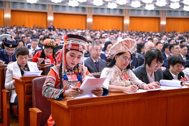 (260304) -- BEIJING, March 4, 2026 (Xinhua) -- The opening meeting of the fourth session of the 14th Chinese People's Political Consultative Conference (CPPCC) National Committee is held at the Great Hall of the People in Beijing, capital of China, March 4, 2026. (Xinhua/Shen Hong)