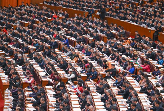 (260304) -- BEIJING, March 4, 2026 (Xinhua) -- The opening meeting of the fourth session of the 14th Chinese People's Political Consultative Conference (CPPCC) National Committee is held at the Great Hall of the People in Beijing, capital of China, March 4, 2026. (Xinhua/Jin Liangkuai)