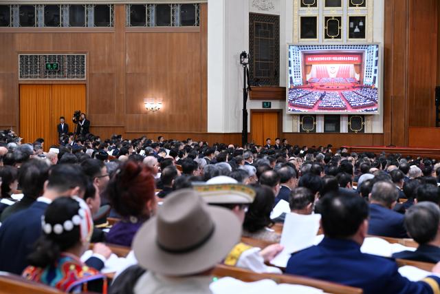 (260304) -- BEIJING, March 4, 2026 (Xinhua) -- The opening meeting of the fourth session of the 14th Chinese People's Political Consultative Conference (CPPCC) National Committee is held at the Great Hall of the People in Beijing, capital of China, March 4, 2026. (Xinhua/Zhang Ling)