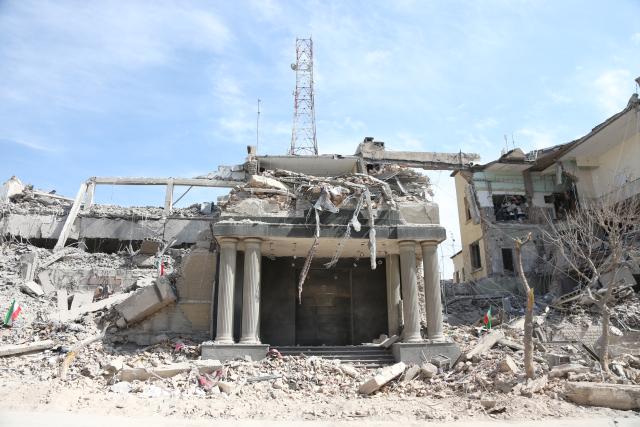 (260304) -- TEHRAN, March 4, 2026 (Xinhua) -- The ruins of buildings are pictured in Tehran, Iran, March 4, 2026. (Xinhua/Shadati)