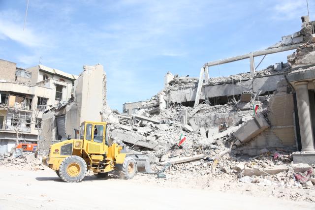 (260304) -- TEHRAN, March 4, 2026 (Xinhua) -- The ruins of buildings are pictured in Tehran, Iran, March 4, 2026. (Xinhua/Shadati)