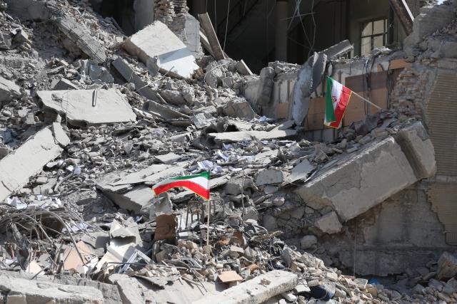 (260304) -- TEHRAN, March 4, 2026 (Xinhua) -- The ruins of buildings are pictured in Tehran, Iran, March 4, 2026. (Xinhua/Shadati)