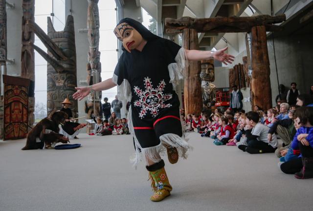 (260305) -- VANCOUVER, March 5, 2026 (Xinhua) -- An indigenous dancer performs during the 19th Annual Coastal Dance Festival at the Museum of Anthropology in Vancouver, British Columbia, Canada, March 4, 2026. The six-day festival will run until March 8. (Photo by Liang Sen/Xinhua)
