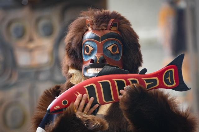 (260305) -- VANCOUVER, March 5, 2026 (Xinhua) -- An indigenous dancer performs during the 19th Annual Coastal Dance Festival at the Museum of Anthropology in Vancouver, British Columbia, Canada, March 4, 2026. The six-day festival will run until March 8. (Photo by Liang Sen/Xinhua)