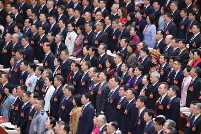 (260305) -- BEIJING, March 5, 2026 (Xinhua) -- The opening meeting of the fourth session of the 14th National People's Congress (NPC) is held at the Great Hall of the People in Beijing, capital of China, March 5, 2026. (Xinhua/Jin Liwang)