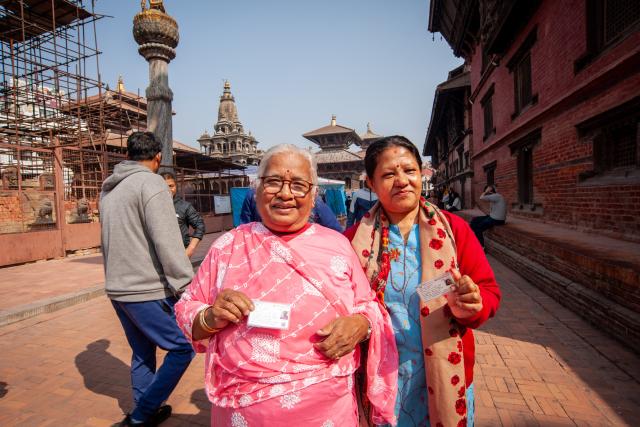 (260305) -- LALITPUR, March 5, 2026 (Xinhua) -- People participate in voting during the parliamentary election in Lalitpur, Nepal, on March 5, 2026. Voting began across Nepal on Thursday morning to elect a new House of Representatives that was dissolved following violent protests in September last year. (Photo by Hari Maharjan/Xinhua)