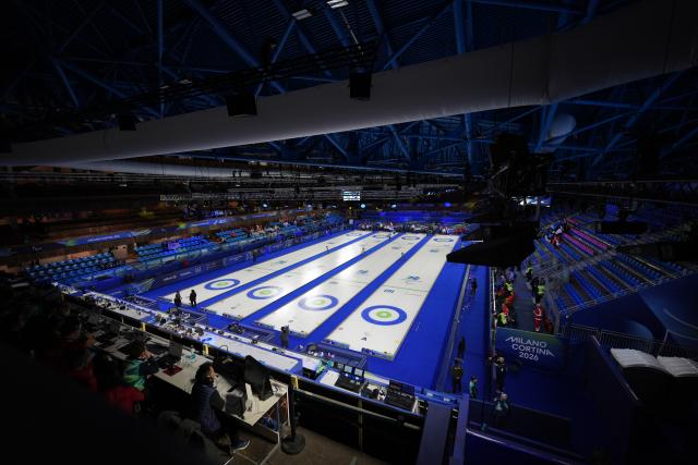(260305) -- CORTINA D'AMPEZZO, March 5, 2026 (Xinhua) -- This photo taken on March 5, 2026 shows a general view during the wheelchair curling mixed doubles round robin session 2 match between China and Latvia at the Milan-Cortina 2026 Paralympic Winter Games in Cortina D'ampezzo, Italy. (Xinhua/Hou Zhaokang)