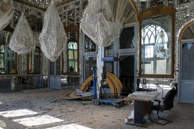 (260305) -- TEHRAN, March 5, 2026 (Xinhua) -- This photo taken on March 3, 2026 shows a view of the damaged Golestan Palace in Tehran, Iran. The Golestan Palace, a UNESCO World Heritage Site, was partially damaged in air raids during U.S. and Israeli strikes on Iran. (Xinhua)