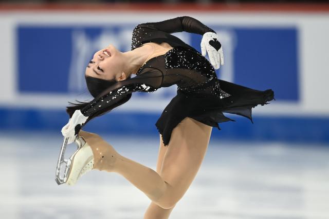 (260306) -- TALLINN, March 6, 2026 (Xinhua) -- Ariel Guo of China's Hong Kong competes during the women's short program at the ISU Figure Skating Junior World Championships in Tallinn, Estonia, March 5, 2026 (Photo by Sergei Stepanov/Xinhua)