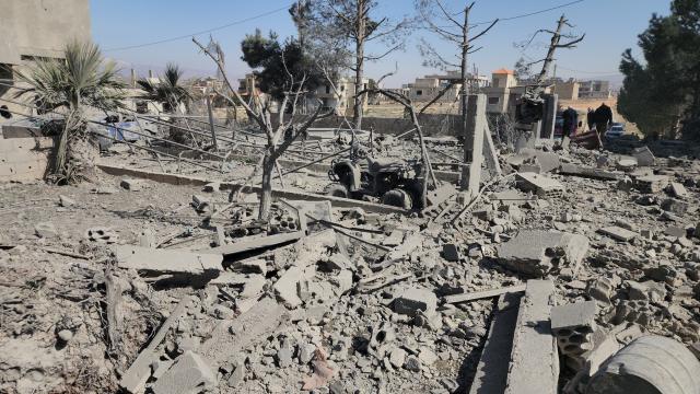 (260306) -- ANSAR, March 6, 2026 (Xinhua) -- Photo taken on March 6, 2026 shows the aftermath of a series of Israeli airstrikes that destroyed buildings in the town of Ansar, Lebanon. Dozens of Israeli airstrikes targeted areas across Lebanon overnight and early Friday, striking Beirut's southern suburbs, southern Lebanon and the Bekaa Valley amid escalating military tensions. (Photo by Taher Abu Hamdan/Xinhua)