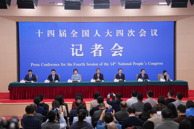 (260307) -- BEIJING, March 7, 2026 (Xinhua) -- A press conference for the fourth session of the 14th National People's Congress (NPC) on people's livelihood is held in Beijing, capital of China, March 7, 2026. (Xinhua/Wang Xi)