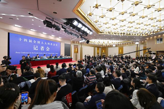 (260307) -- BEIJING, March 7, 2026 (Xinhua) -- A press conference for the fourth session of the 14th National People's Congress (NPC) on people's livelihood is held in Beijing, capital of China, March 7, 2026. (Xinhua/Cao Yiming)