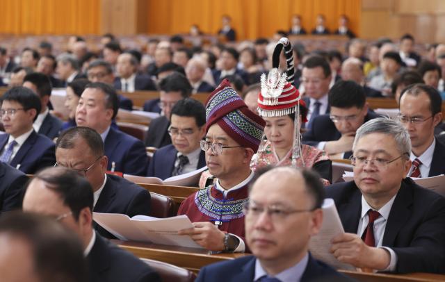(260307) -- BEIJING, March 7, 2026 (Xinhua) -- The second plenary meeting of the fourth session of the 14th National Committee of the Chinese People's Political Consultative Conference (CPPCC) is held at the Great Hall of the People in Beijing, capital of China, March 7, 2026. (Xinhua/Liu Weibing)