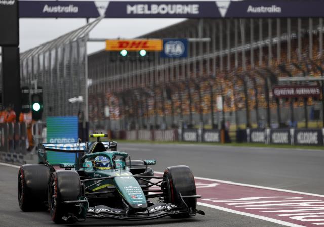 (260307) -- MELBOURNE, March 7, 2026 (Xinhua) -- Aston Martin's Fernando Alonso of Spain drives during the qualifying session of the Formula One Australia Grand Prix at Albert Park in Melbourne, Australia, March 7, 2026. (Xinhua/Ma Ping)