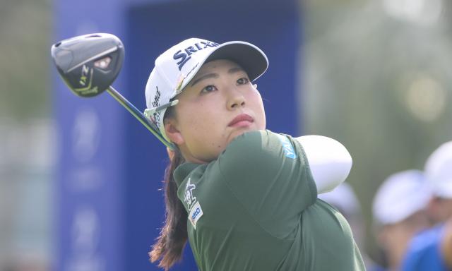 (260307) -- LINGSHUI, March 7, 2026 (Xinhua) -- Takeda Rio of Japan plays a shot during the third round of the Blue Bay LPGA golf tournament in Lingshui, south China's Hainan Province, March 7, 2026. (Xinhua/Yang Guanyu)