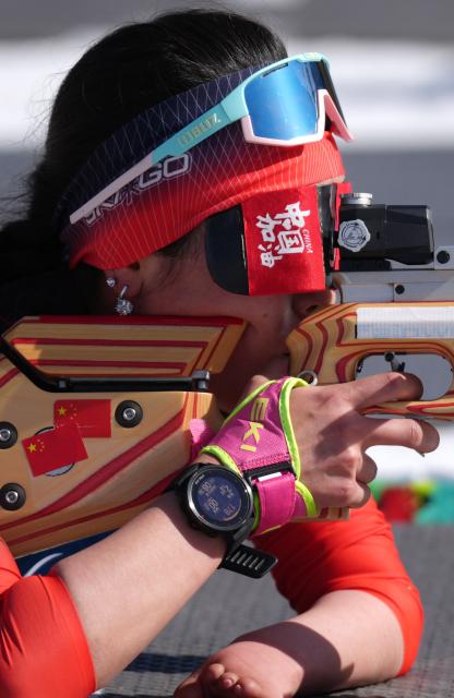 (260307) -- TESERO, March 7, 2026 (Xinhua) -- Guo Yujie of China competes during the women's sprint standing final of para biathon at the Milan-Cortina 2026 Paralympic Winter Games in Tesero, Italy, March 7, 2026. (Xinhua/Cai Yang)