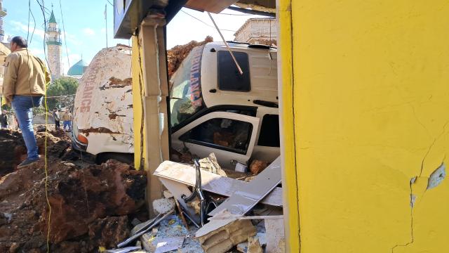 (260307) -- NABI CHIT, March 7, 2026 (Xinhua) -- This photo taken on March 7, 2026 shows a damaged ambulance struck by Israeli airstrikes in the eastern Lebanese village of Nabi Chit. The death toll from Israeli airstrikes and clashes in the eastern Lebanese village of Nabi Chit rose to 41, with 40 others injured, Lebanon's authorities said Saturday. (Photo by Maher Kamar/Xinhua)