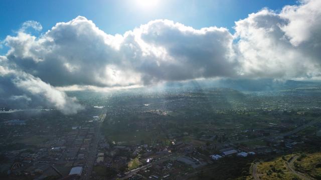 (260308) -- MASERU, March 8, 2026 (Xinhua) -- An aerial drone photo taken on March 7, 2026 shows a view of Maseru, the capital of Lesotho.
  Lesotho is renowned for its traditional Basotho culture, mountainous landscapes, and distinctive hat-shaped architecture. (Xinhua/Chen Wei)