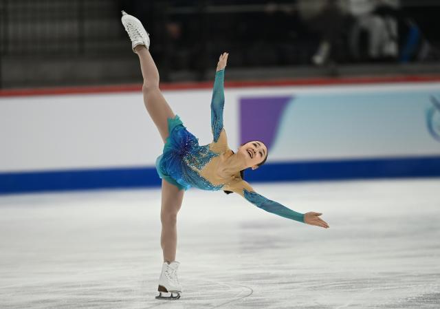 (260308) -- TALLINN, March 8, 2026 (Xinhua) -- Shimada Mao of Japan competes during the women's free skating at the ISU Figure Skating Junior World Championships in Tallinn, Estonia, March 7, 2026. (Photo by Sergei Stepanov/Xinhua)