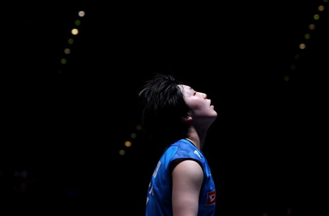 (260308) -- BIRMINGHAM, March 8, 2026 (Xinhua) -- Yamaguchi Akane reacts during the women's singles semifinal match between Wang Zhiyi of China and Yamaguchi Akane of Japan at the All England Open Badminton Championships 2026 in Birmingham, Britain, March 7, 2026. (Xinhua/Li Ying)