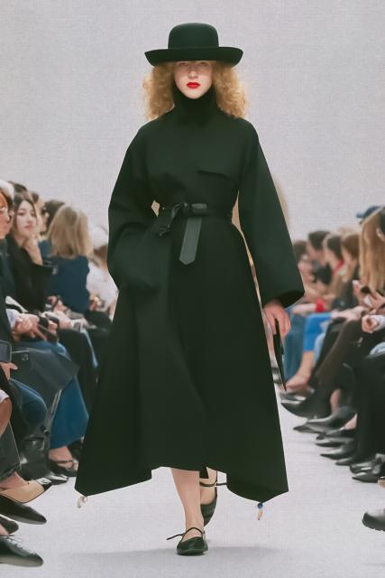 (260308) -- PARIS, March 8, 2026 (Xinhua) -- A model presents a creation from the ready-to-wear Fall/Winter 2026-2027 collections by Celine during the Paris Fashion Week in Paris, France, March 7, 2026. (MeetEurope/Handout via Xinhua)