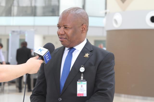 (260309) -- HARARE, March 9, 2026 (Xinhua) -- Tawanda Gusha, chief executive officer of Airports Company of Zimbabwe, speaks to Xinhua in an interview at Robert Gabriel Mugabe International Airport in Harare, Zimbabwe, on March 5, 2026. The passenger throughput of Zimbabwe's Robert Gabriel Mugabe International Airport has recorded growth, especially following a China-financed expansion project commissioned in 2023, reaching about 1.65 million in 2025, according to the Airports Company of Zimbabwe (ACZ).
   TO GO WITH "China-financed airport expansion project boosts Zimbabwe's passenger flows" (Photo by Tafara Mugwara/Xinhua)