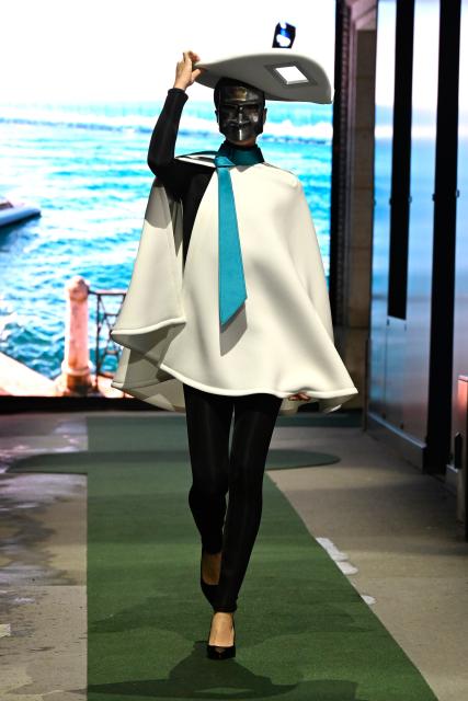 (260311) -- PARIS, March 11, 2026 (Xinhua) -- A model presents a creation from the Ready-to-Wear Fall/Winter 2026-2027 collections by Pierre Cardin during the Paris Fashion Week in Paris, France, on March 10, 2026. (MeetEurope/Handout via Xinhua)