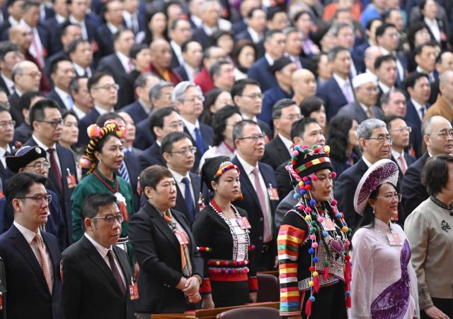 (260311) -- BEIJING, March 11, 2026 (Xinhua) -- The closing meeting of the fourth session of the 14th National Committee of the Chinese People's Political Consultative Conference (CPPCC) is held at the Great Hall of the People in Beijing, capital of China, March 11, 2026. (Xinhua/Shen Hong)
