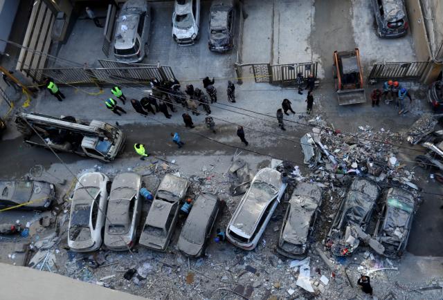 (260311) -- BEIRUT, March 11, 2026 (Xinhua) -- This photo taken on March, 11, 2026 shows destruction caused by an Israel airstrike on an apartment building in the Aisha Bakkar area of central Beirut, Lebanon.
  At least 15 people were killed and 24 others injured in a series of Israeli airstrikes against Lebanon from Tuesday night to Wednesday morning, Lebanon's Public Health Ministry said.
   The airstrikes targeted several areas in southern Lebanon, the Bekaa Valley in eastern Lebanon, and the capital of Beirut, according to statements issued by the ministry's Emergency Operations Center. (Photo by Bilal Jawich/Xinhua)