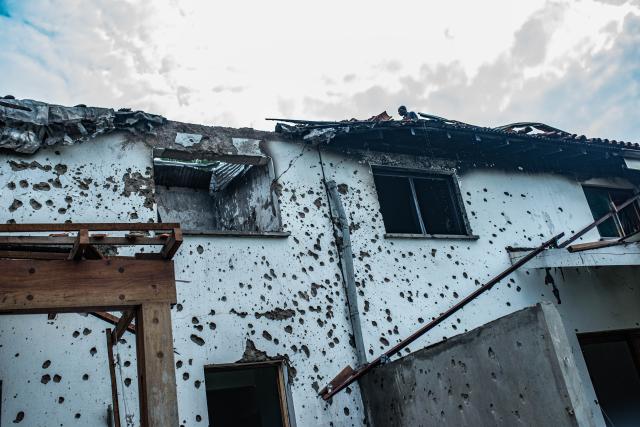 (260311) -- GOMA, March 11, 2026 (Xinhua) -- This photo taken on March 11, 2026, shows damages outside a building after a drone attack in Goma, eastern Democratic Republic of the Congo (DRC). Explosions were heard on Wednesday morning. The March 23 Movement (M23) rebel group attributed a drone strike to the Congolese government's military forces. According to a provisional toll released by M23, three people were killed, including a French national working for the United Nations Children's Fund. (Str/Xinhua)