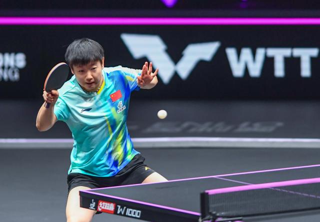 (260312) -- CHONGQING, March 12, 2026 (Xinhua) -- Sun Yingsha of China returns the ball during the women's singles round of 32 match against Joo Cheonhui of South Korea at the WTT Champions Chongqing 2026 in southwest China's Chongqing, March 12, 2026. (Xinhua/Tang Yi)