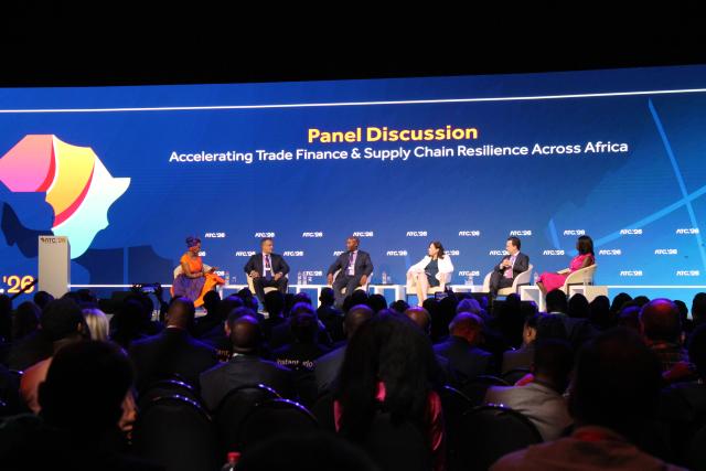 (260312) -- CAPE TOWN, March 12, 2026 (Xinhua) -- Delegates attend a panel discussion during the Africa Trade Conference 2026 in Cape Town, South Africa, March 11, 2026. African policymakers and business leaders on Wednesday called for stronger regional integration and the removal of trade barriers to boost trade across the continent at the Africa Trade Conference 2026 in Cape Town.
   TO GO WITH "Roundup: Africa Trade Conference urges stronger regional integration to boost intra-African trade" (Photo by Shakirah Thebus/Xinhua)