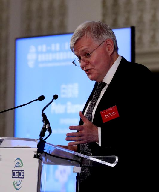 (260312) -- EDINBURGH, March 12, 2026 (Xinhua) -- Peter Burnett, chief executive of the China-Britain Business Council, speaks at the China-UK (Scotland) business forum in Edinburgh, Britain, March 11, 2026. TO GO WITH "China-UK (Scotland) business forum held in Edinburgh to strengthen cooperation" (Xinhua/Li Ying)