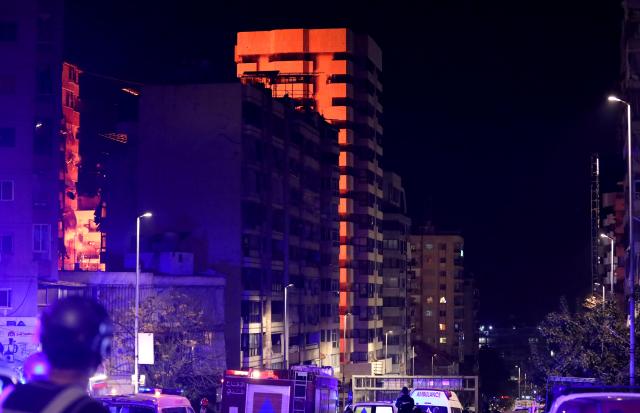 (260312) -- BEIRUT, March 12, 2026 (Xinhua) -- The photo taken on March 12, 2026 shows buildings damaged by an Israeli airstrike in the Zkak al-Blat area of Beirut, Lebanon. The Israeli military announced on Thursday afternoon that it launched a new series of airstrikes in Beirut targeting Hezbollah targets. (Photo by Bilal Jawich / Xinhua)