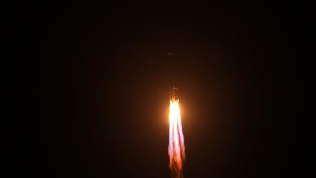 (260313) -- WENCHANG, March 13, 2026 (Xinhua) -- A Long March-8A carrier rocket carrying the 20th group of low-orbit internet satellites blasts off from the Hainan commercial spacecraft launch site in south China's Hainan Province, March 13, 2026. China launched a Long March-8A carrier rocket on Friday in the southern island province of Hainan, sending a new group of internet satellites into space.
   The rocket lifted off at 3:48 a.m. (Beijing Time) from the Hainan commercial spacecraft launch site. It successfully placed the payloads, the 20th group of low-orbit internet satellites, into preset orbit. (Photo by Liu Jianqiu/Xinhua)